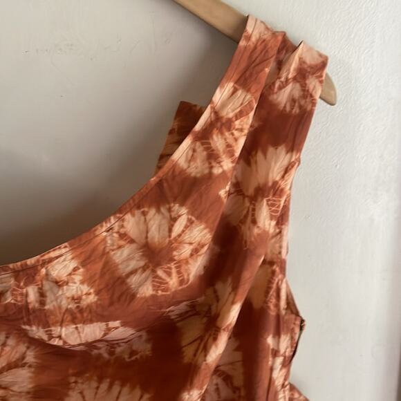 ULLA JOHNSON Senta One-Shoulder Tie Dye Stripe Cotton Top Sequoia - Picture 10 of 15